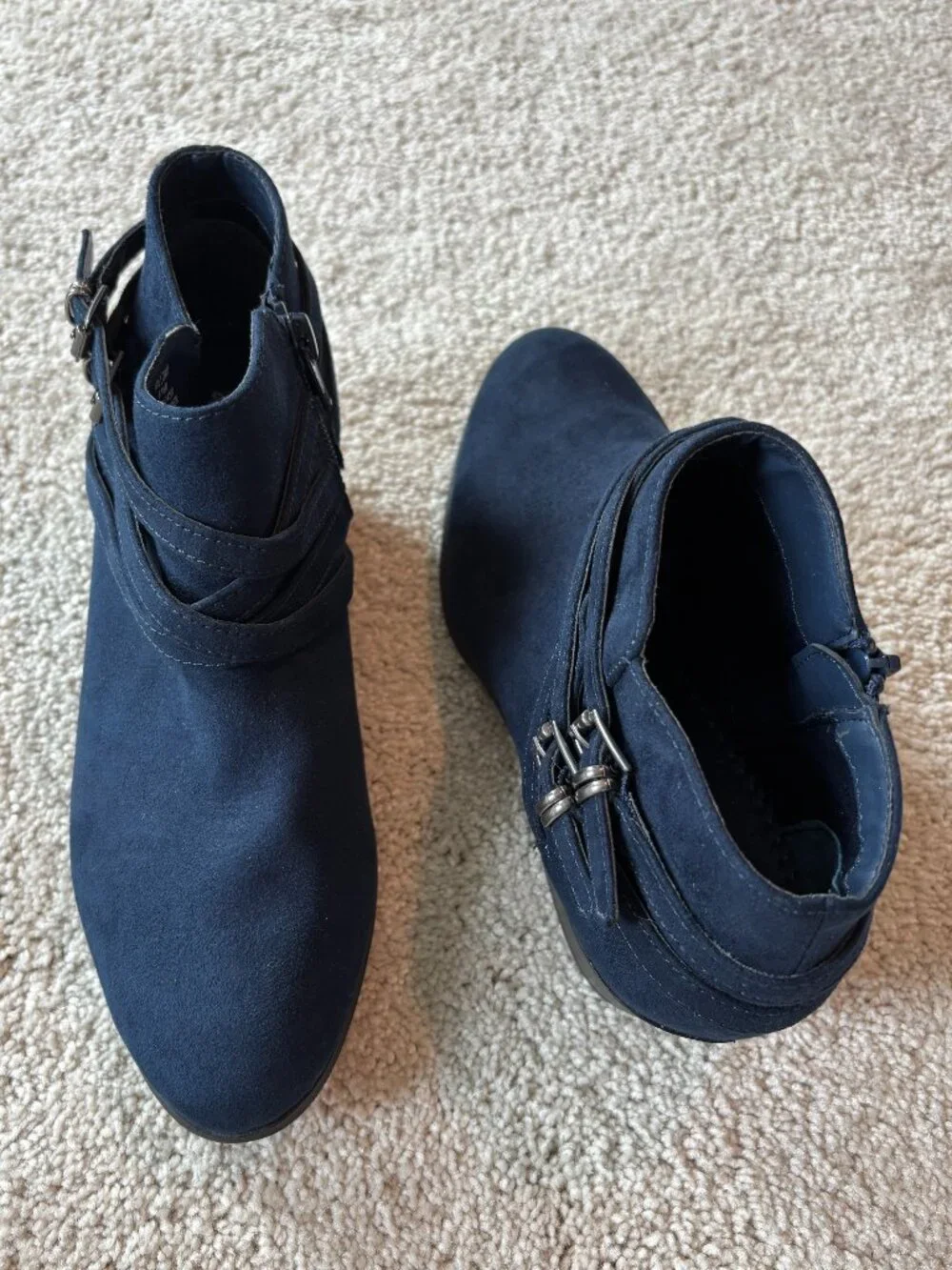 Style & Co. Ankle Boots—Blue Microsuede—Women's 6.5M